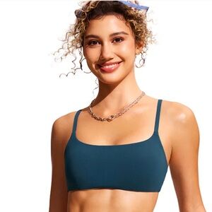 CRZ YOGA Deep Teal Swim Sports Bra